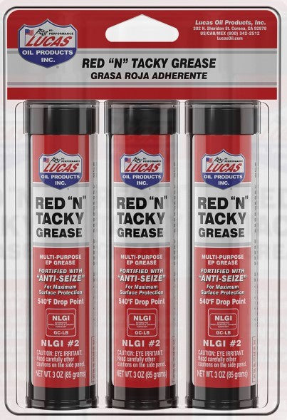 Lucas Oil Red N Tacky Grease 3 X 3 oz Pack LUC10318