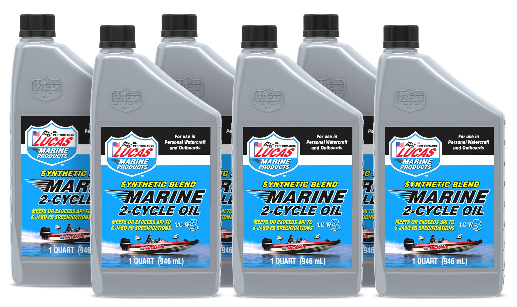 Lucas Oil Products Lucas Oil Marine Oil 2 Cycle Case 6 X 1 Qt. Synthetic Blen 10860