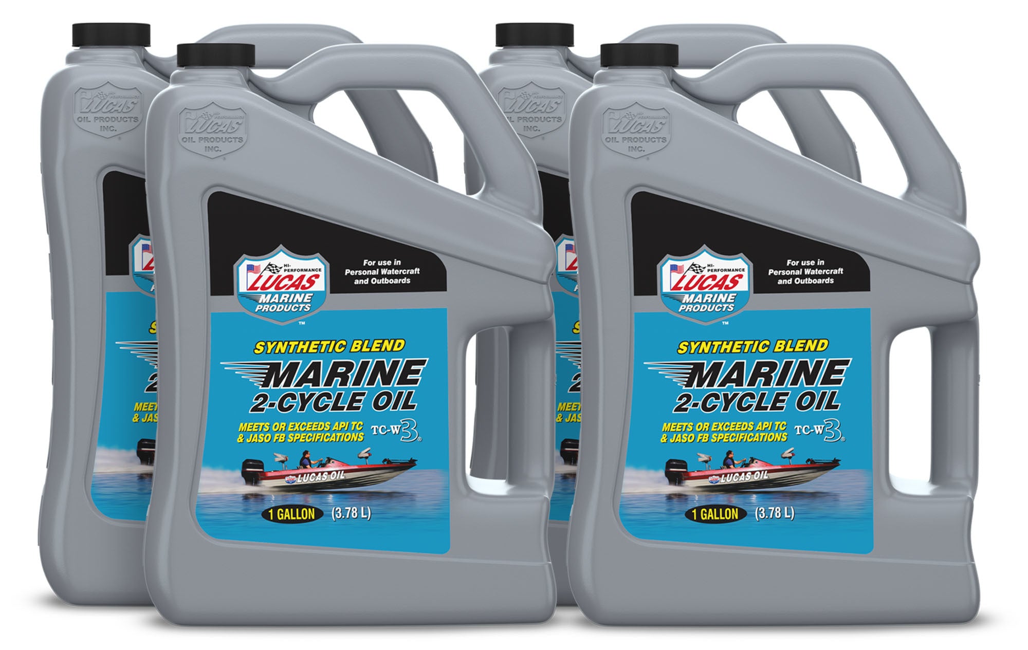 Lucas Oil Products Lucas Oil Marine Oil 2 Cycle Case 4 X 1 Gallon Syn. Blend 10861