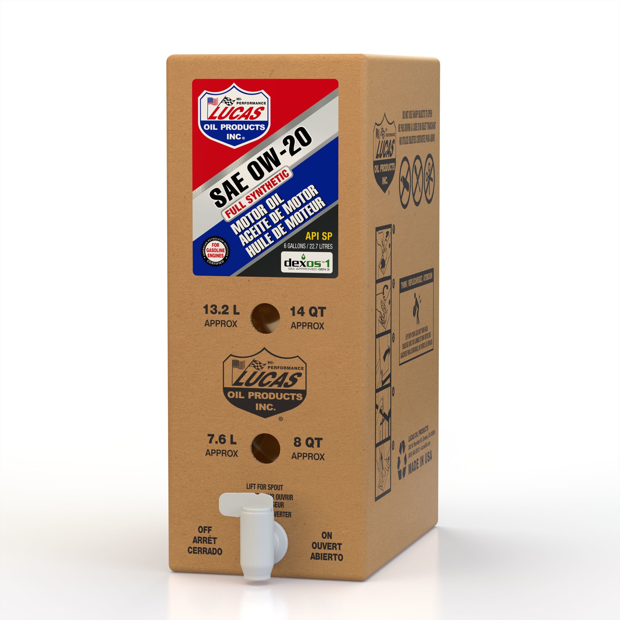 Lucas Oil Products Lucas Oil Synthetic SAE 0W20 Oil 6 Gallon Bag In Box Dexos 18003