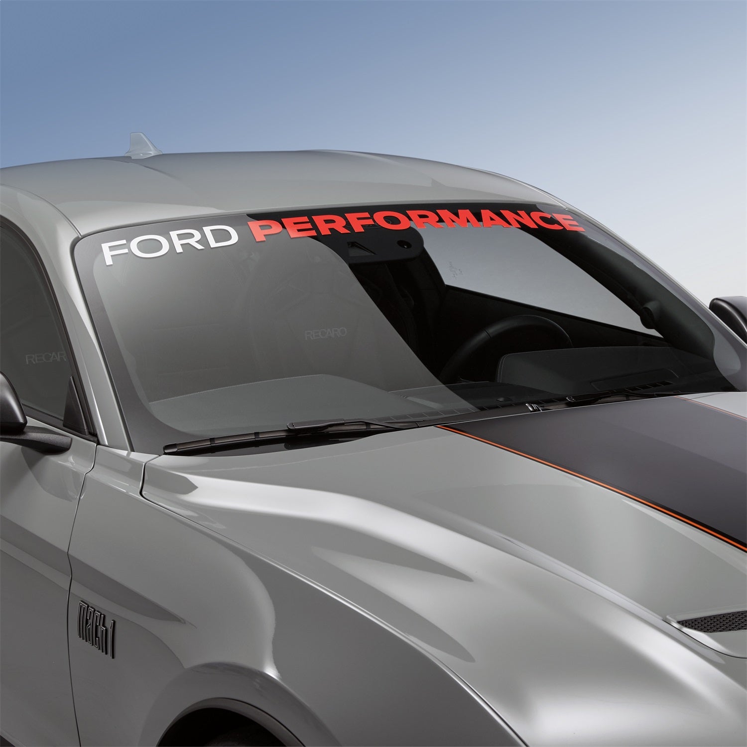 Ford Performance 2005-2023 Mustang Ford Performance Windshield Banner - White And Red - M-1820-MR - Image 2