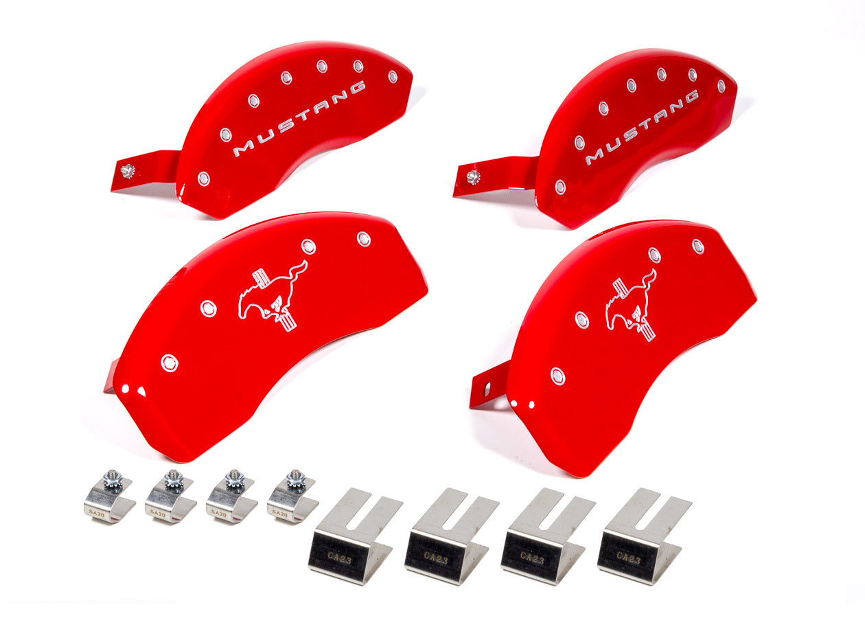MGP Caliper Cover 10202SMB2RD Red Aluminum Brake Caliper Covers for 2015–2017 Ford Mustang