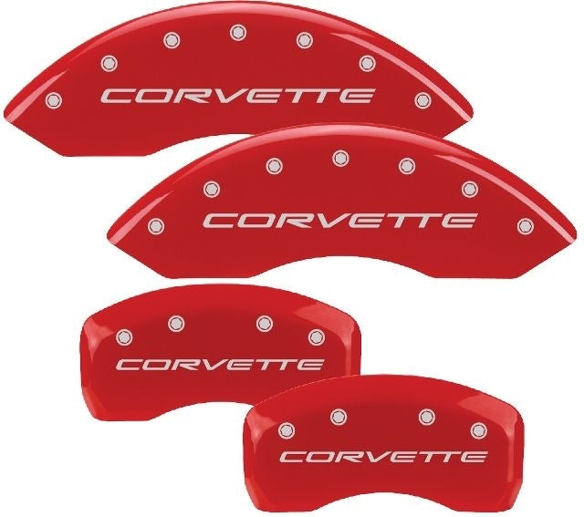MGP Caliper Cover 13007SCV5RD Red Corvette Script Brake Caliper Covers