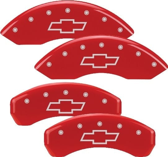 MGP Caliper Cover 14004SBOWRD Red Chevy Bowtie Brake Caliper Covers for 2007–2013 GM Full-Size SUVs and Trucks