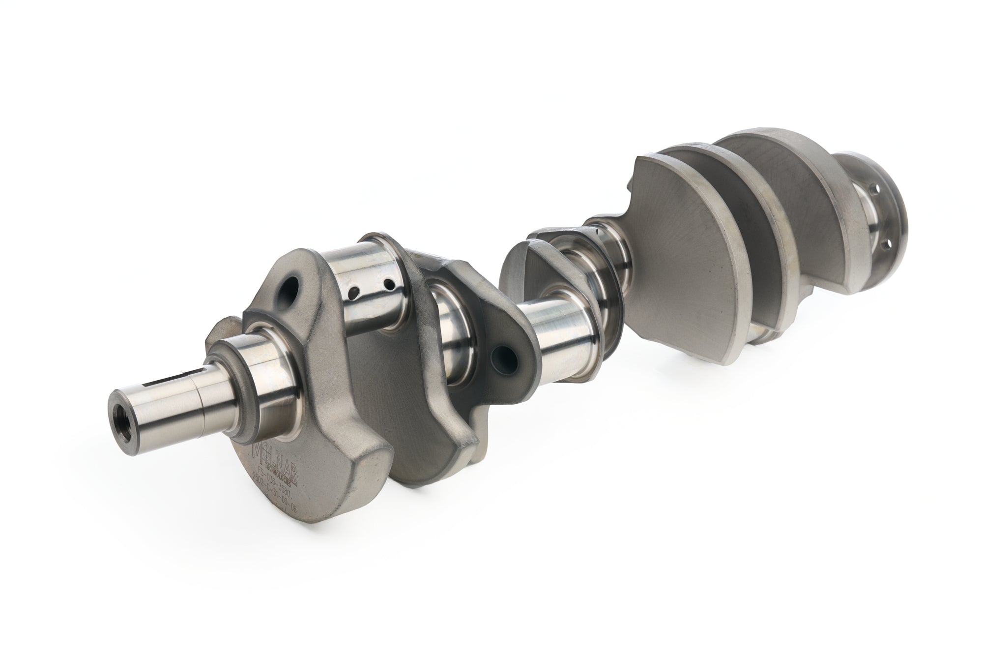 Molnar Technologies Crankshaft - 3.580 in Stroke - Internal Balance - Forged Steel - 2 - Piece Seal - 340 Mains - Small Block Mopar - eac 340-3580EF6F