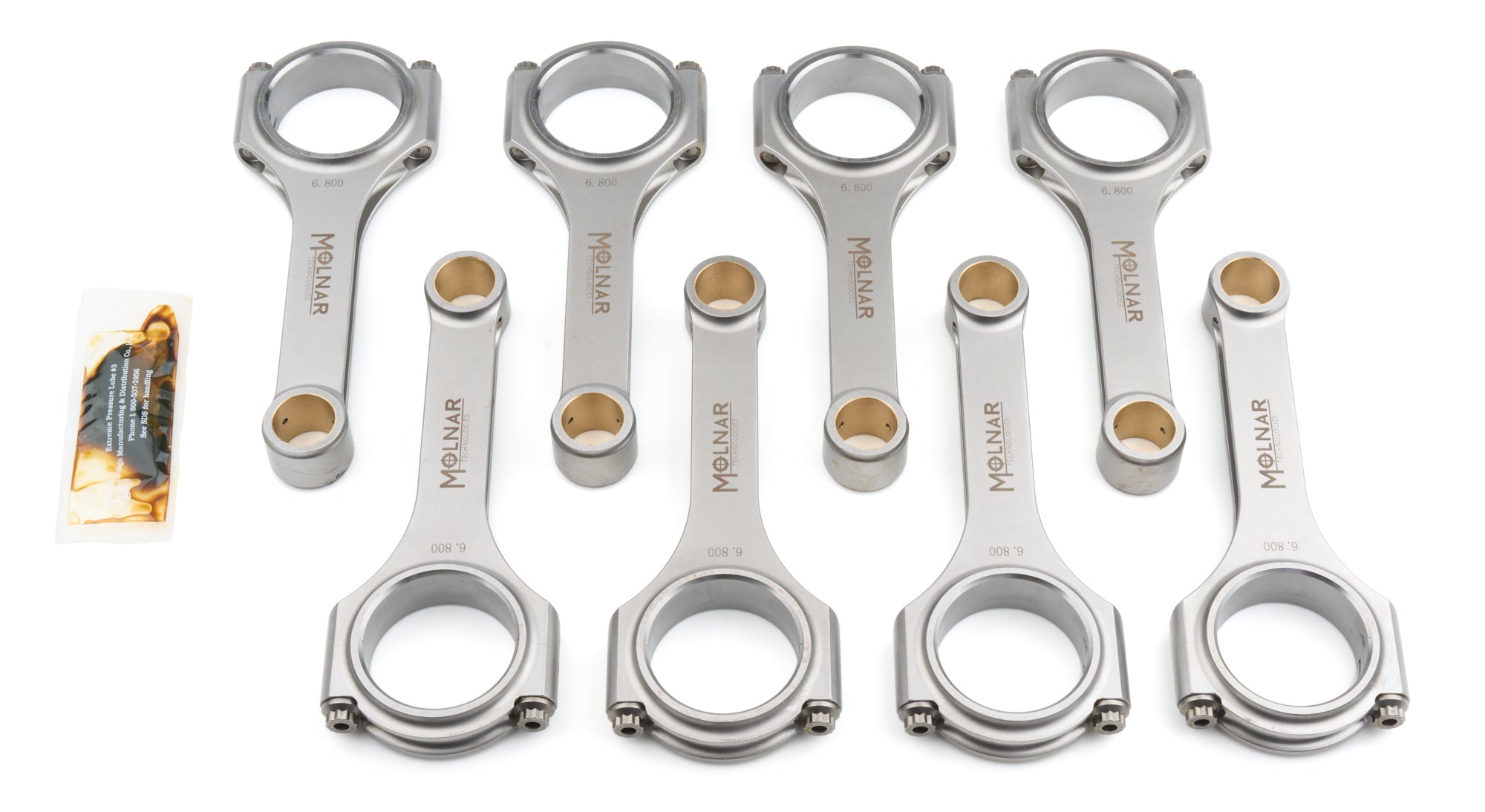 Molnar Technologies Connecting Rod - PWR ADR - H - Beam - 6.800 in Long - 7/16 in Cap Screws - Billet Steel - Big Block Chevy - set of CH6800VTB-T8-A