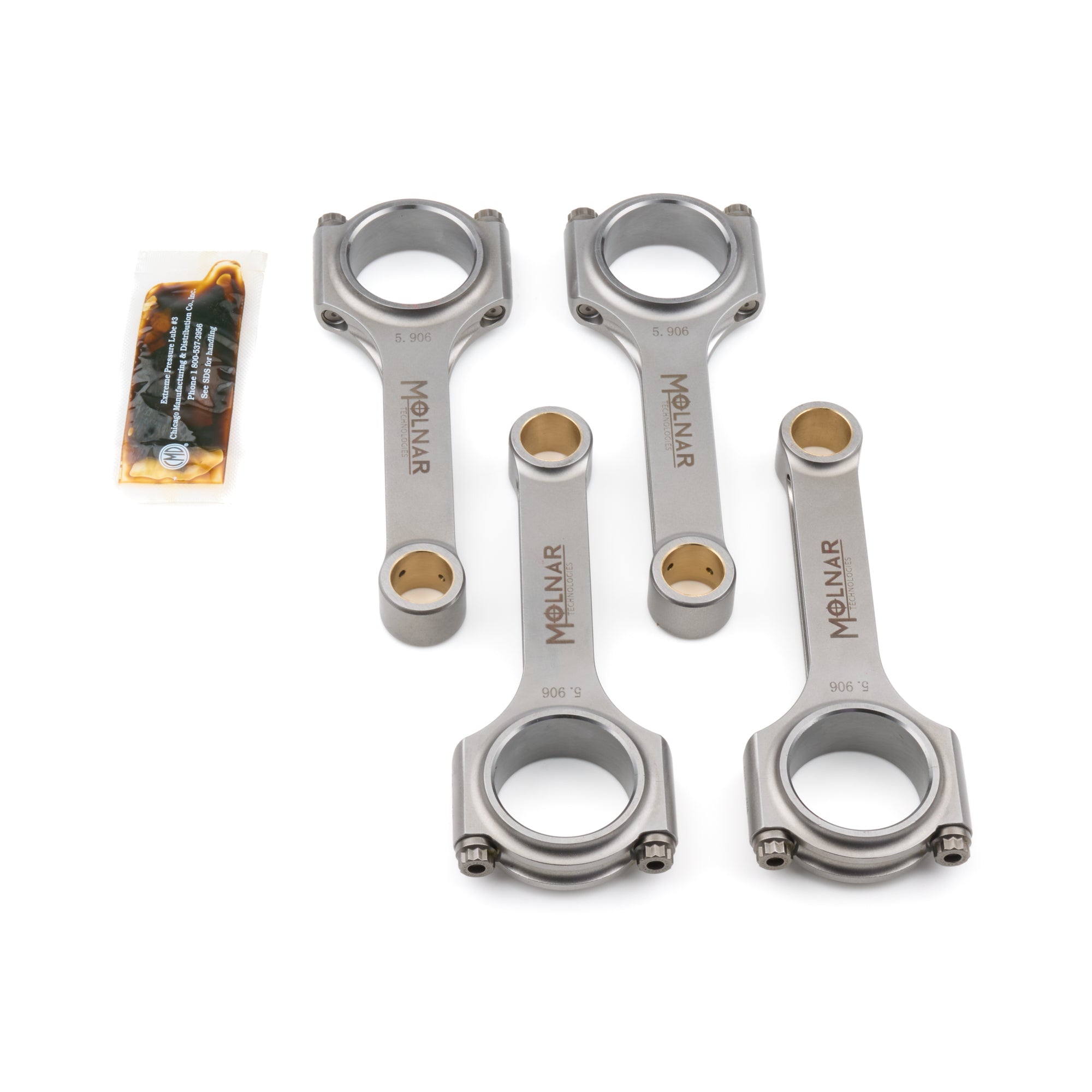 Molnar Technologies Connecting Rod - PWR ADR - H - Beam - 5.906 in Long - Bushed - 3/8 in Cap Screws - Billet Steel - Mitsubishi 4G63 MH5906CFB-T4-A