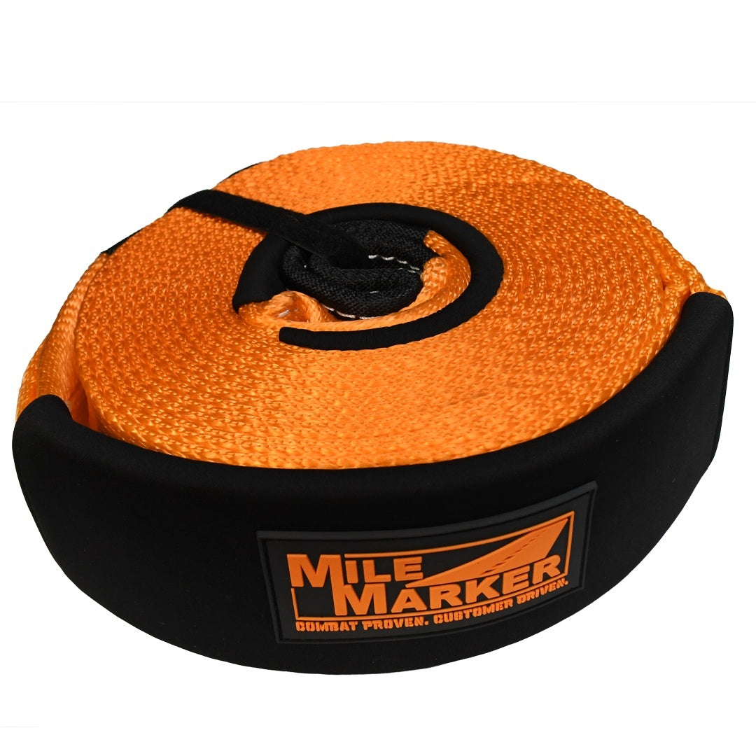 Mile Marker Tow Strap - 3 in Wide - 30 Ft Long - 24200 Lb Capacity - Nylon - Orange - each 19330TOS