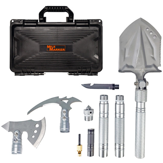 Mile Marker Utility Tool kit - Axe / Shovel / Pick Axe - Storage Case - kit 32004