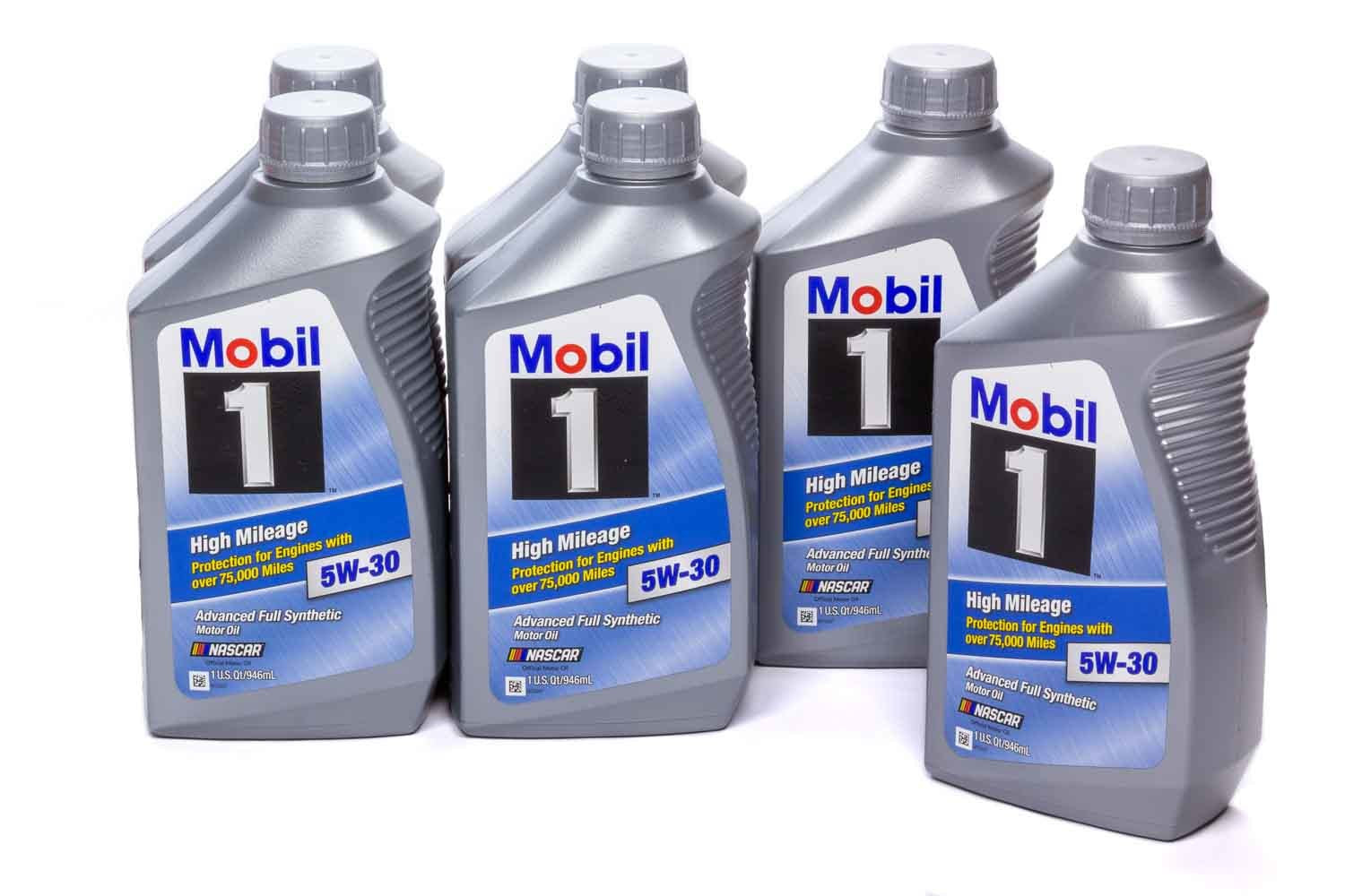 Mobil 1 Motor Oil - High Mileage - 5W30 - Synthetic - 1 Qt Bottle - set of 6 103767