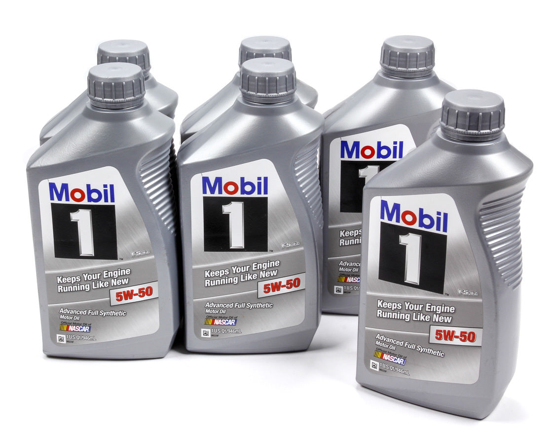 Mobil 1 Motor Oil - 5W50 - Synthetic - 1 Qt Bottle - set of 6 122075