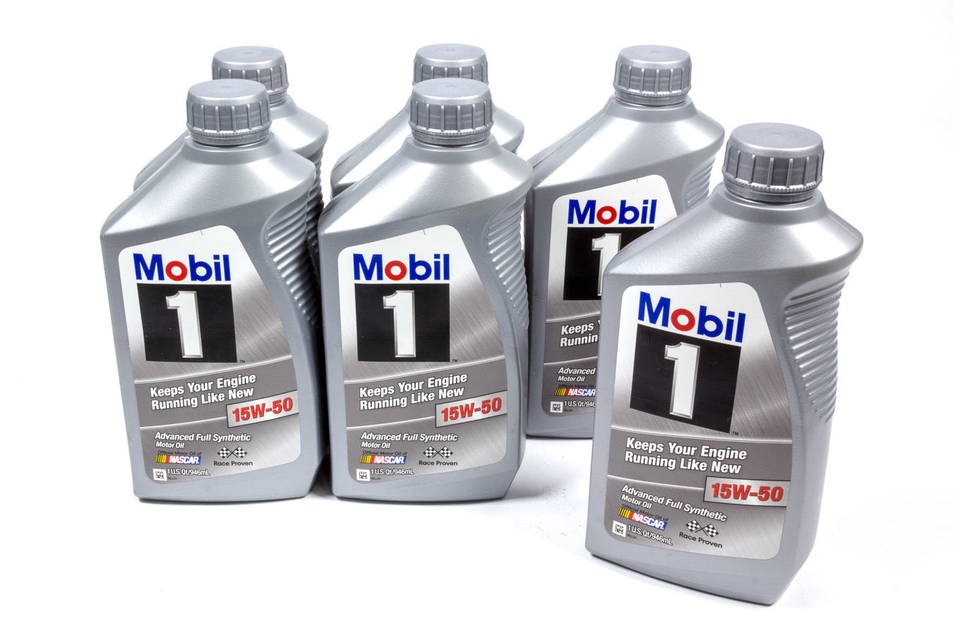 Mobil 1 Motor Oil - 15W50 - Synthetic - 1 Qt Bottle - set of 6 122377