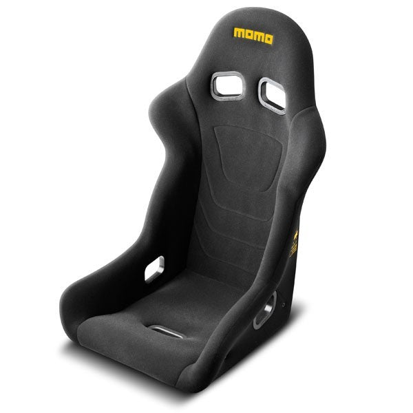 MOMO Tuning & Safety Seat - Start - Side Bolsters - Harness Openings - Fiberglass Composite - Fabric - Black - each 1070BLK-29