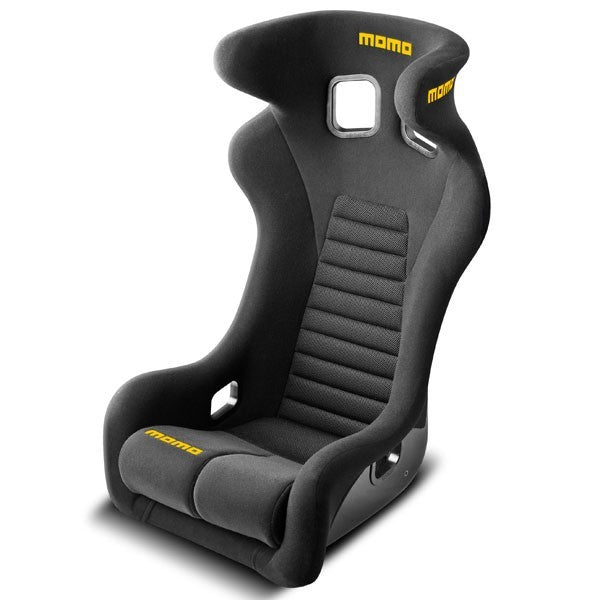 MOMO Tuning & Safety Seat - Daytona - Side Bolsters - Harness Openings - Fiberglass Composite - Fabric - Black - each 1073BLK