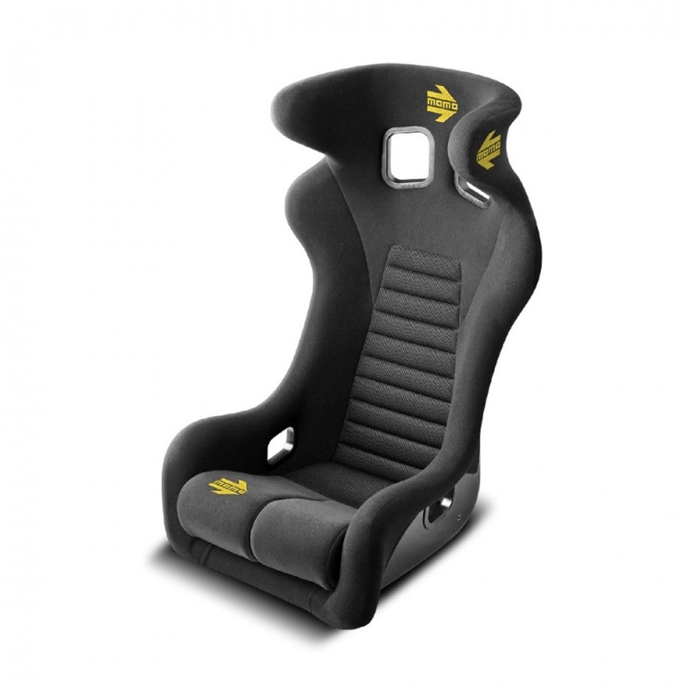 MOMO Tuning & Safety Seat - Daytona XXL - Side Bolsters - Harness Openings - Fiberglass Composite - Fabric - Black - each 1081BLK-30