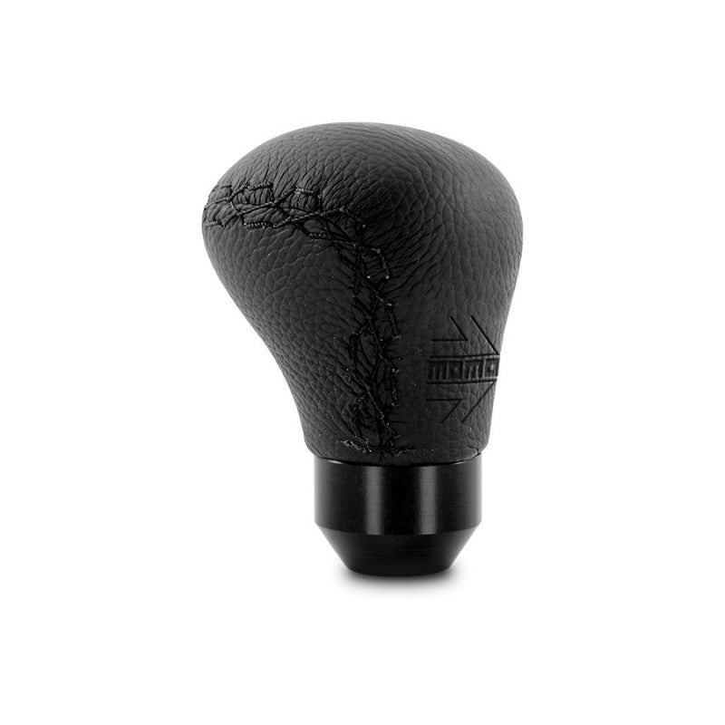 MOMO Tuning & Safety Shifter Knob - Anatomico Short - set Screw Attachment - Aluminum - Black Leather - Universal - each ASBK1