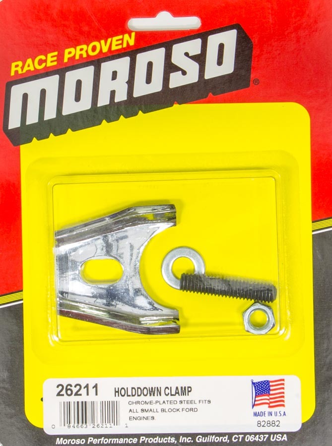 Moroso 26211 Chrome Distributor Hold Down for Small Block Ford