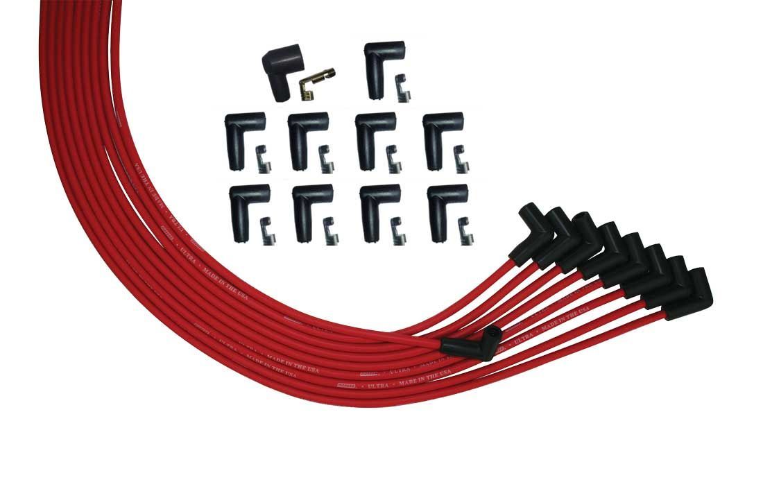 Moroso 52006 Ultra Spark Plug Wire Set, Universal V8, Red