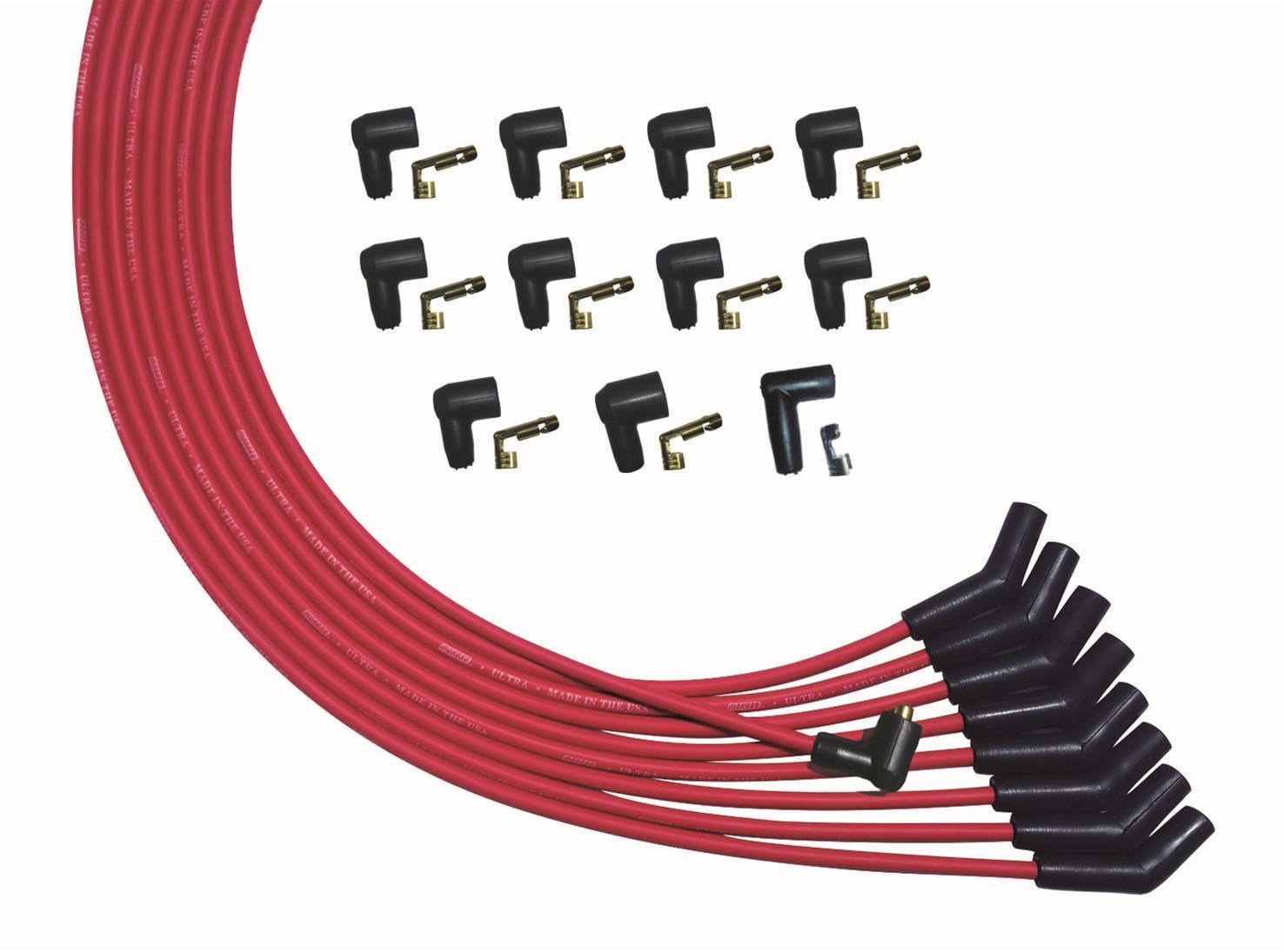 Moroso 52010 Ultra Spark Plug Wire Set, 8 mm, Red, Universal V8
