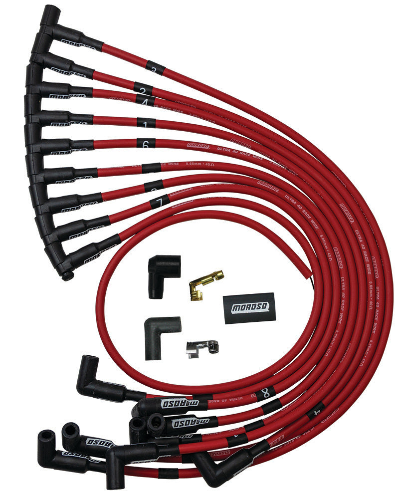 MOROSO 73684 Ultra 40 Spark Plug Wire Set, Red