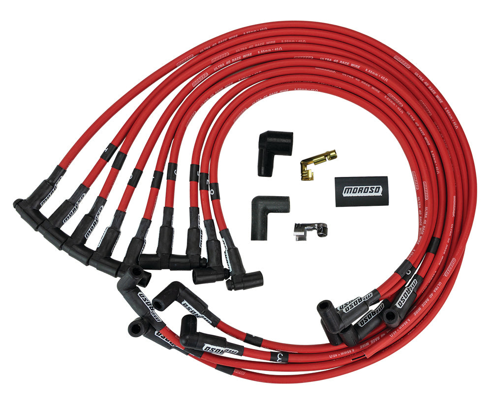 MOROSO 73686 Ultra 40 Spark Plug Wire Set, Red