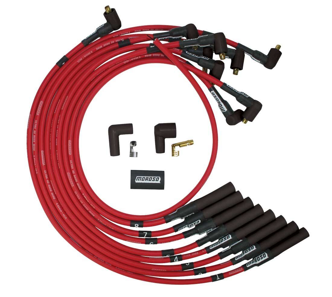 Moroso 73687 Ultra 40 Spark Plug Wire Set for Big Block Chevy, Red