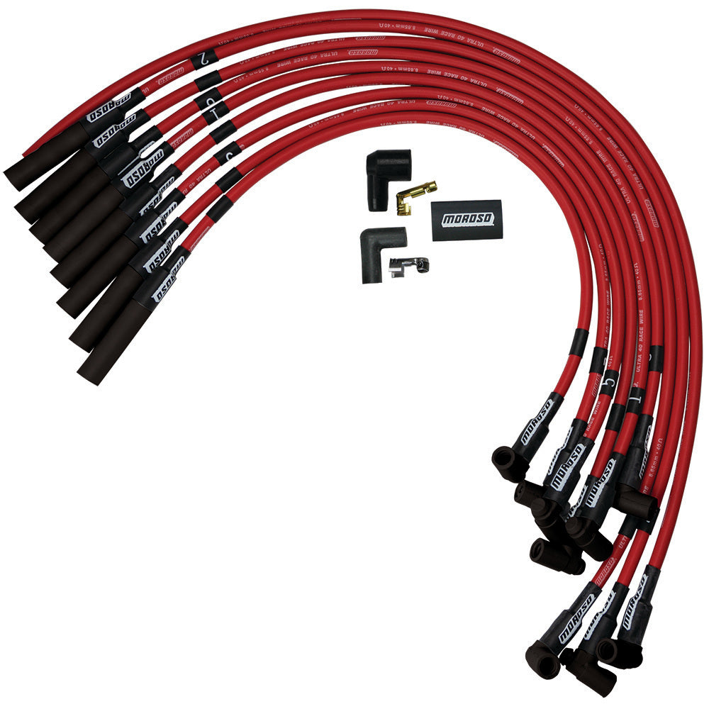 MOROSO 73688 Ultra 40 Spark Plug Wire Set, Red