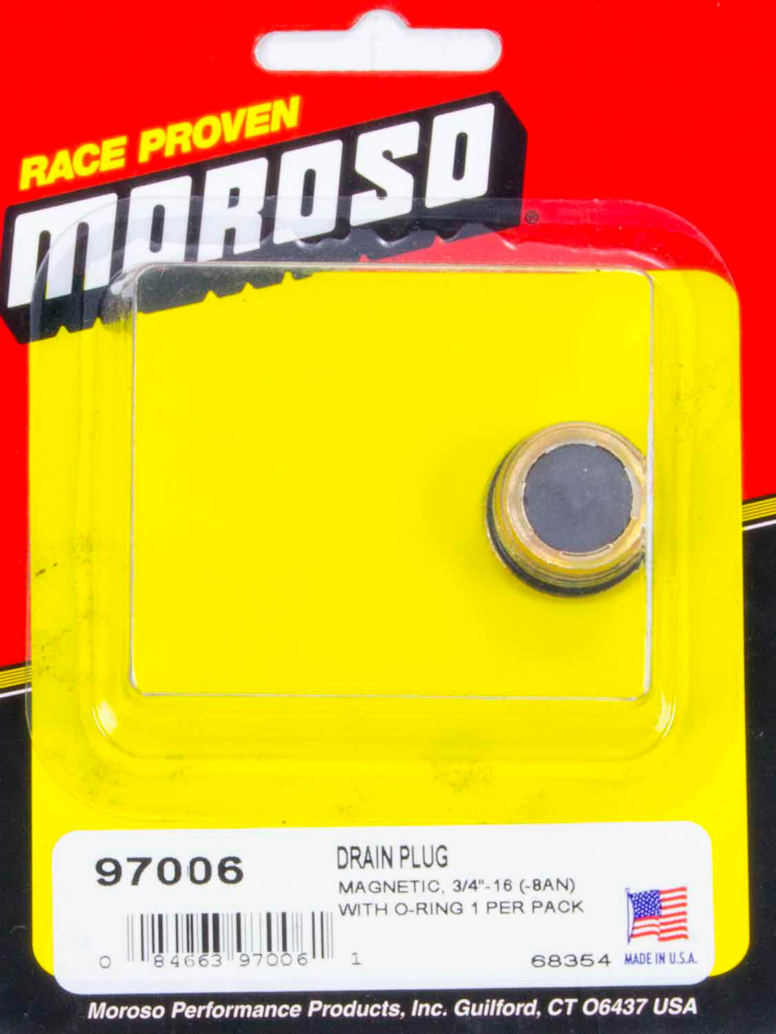 Moroso 97006 Magnetic Drain Plug, 3/4-16 Inch Thread