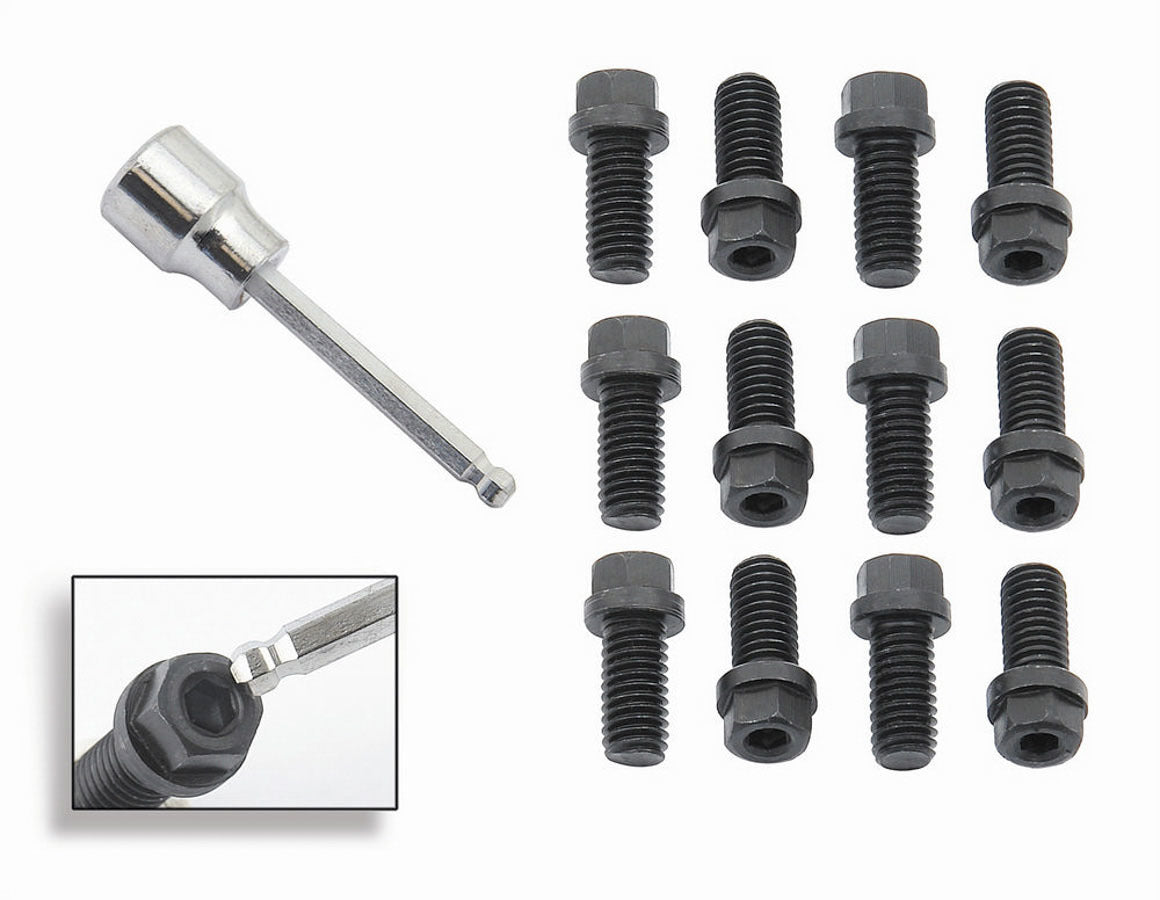 Mr Gasket Mr. Gasket Header Bolts - 3/8-16 X 3/4 Inch Hex & Socket Head - Black Oxide 3420G - Bczg_3420g