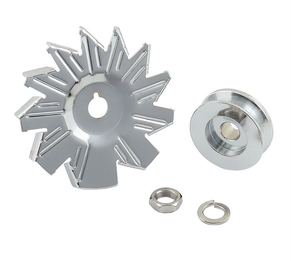 Mr Gasket Mr. Gasket Chrome Alternator Fan & Pulley - Chrome 6808 - Bczg_6808