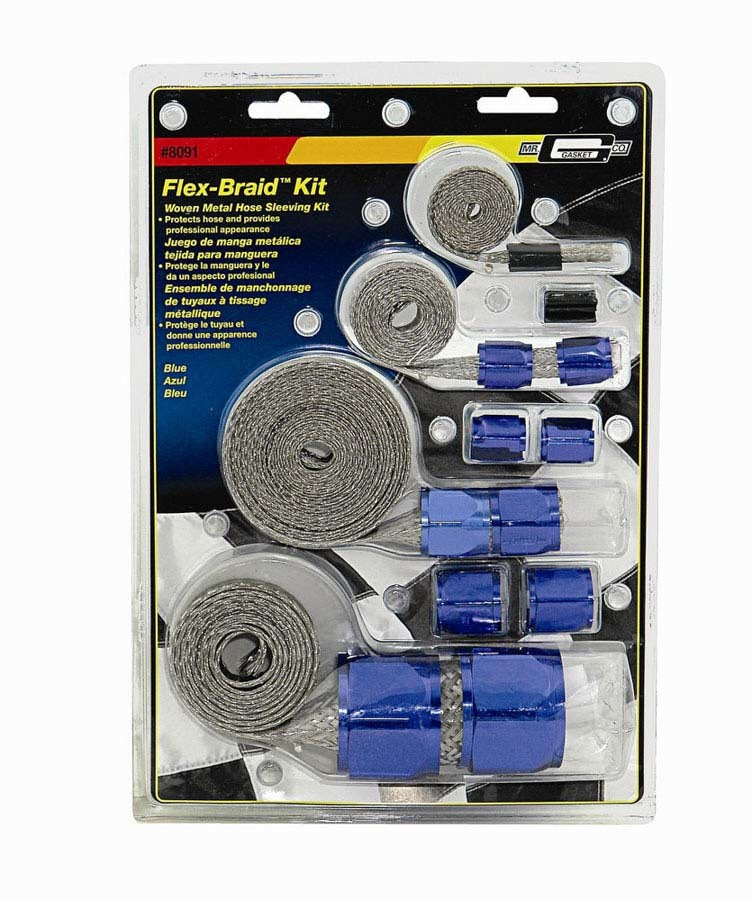 Mr Gasket Mr. Gasket Flex-braid Hose Sleeve Kit - Blue Gasket Set 8091 product image 2