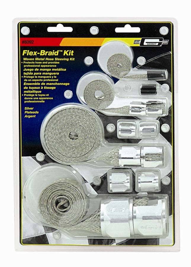 Mr Gasket Mr. Gasket Flex-braid Hose Sleeve Kit - Silver Gasket Set 8092 product image 6