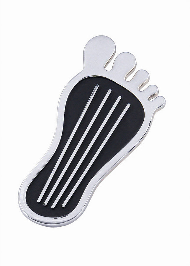 Mr Gasket Mr. Gasket Foot Print Gas Pedal Pad - Aluminum - Chrome & Painted Black Trim 9645 - Bczg_9645