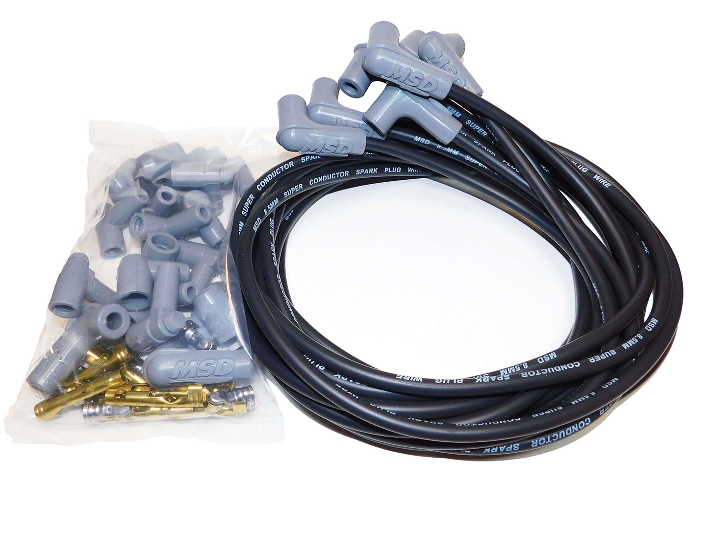 MSD Black Super Conductor Universal 8 Cyl. 90° Spark Plug Wire Set 31233 - Bccx_31233
