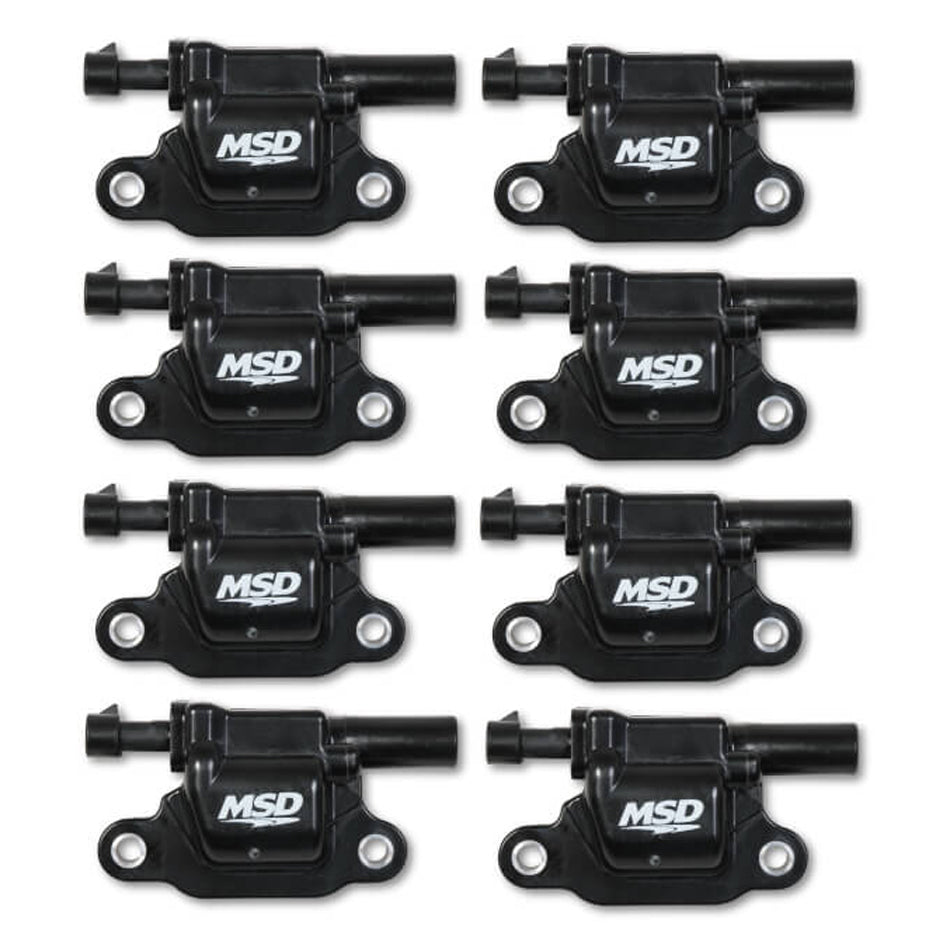 MSD Ignition Coil - Blaster Series - Gen V GDI Engine - Black - 8-Pack - Square 826683 - Bccx_826683