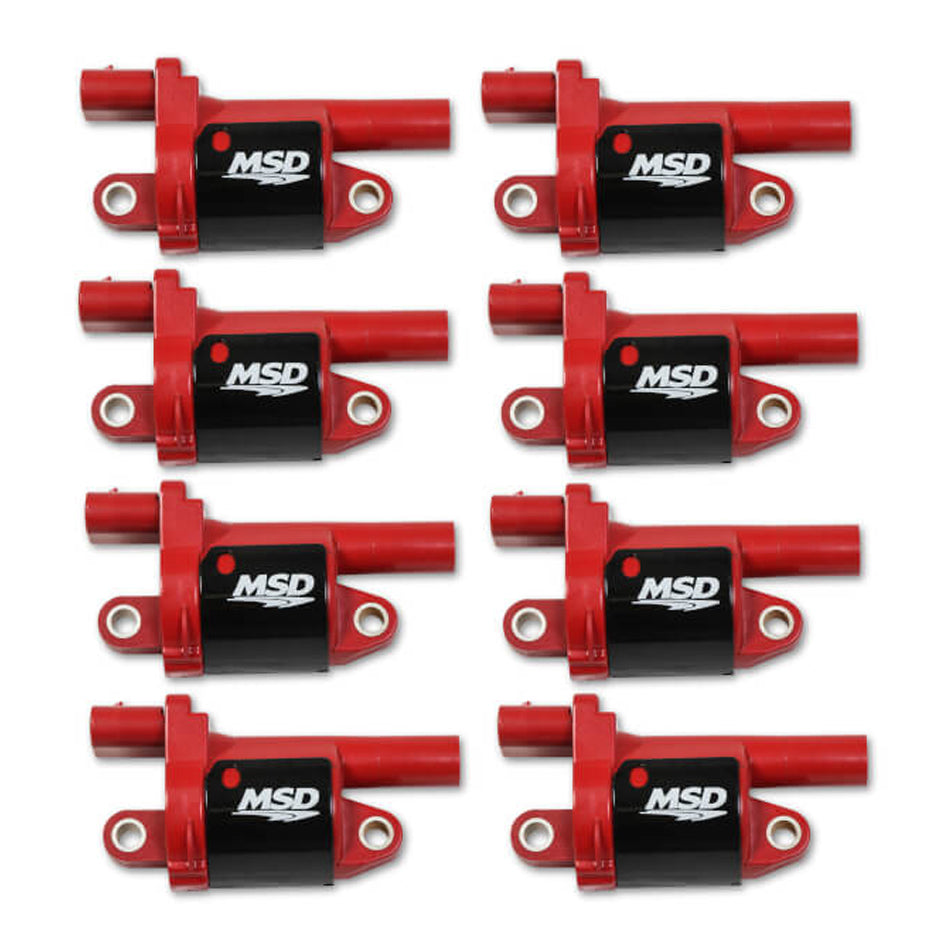 MSD Ignition Coil - Blaster Series - Gen V GDI Engine - Red - 8-Pack - Round 82688 product image 7