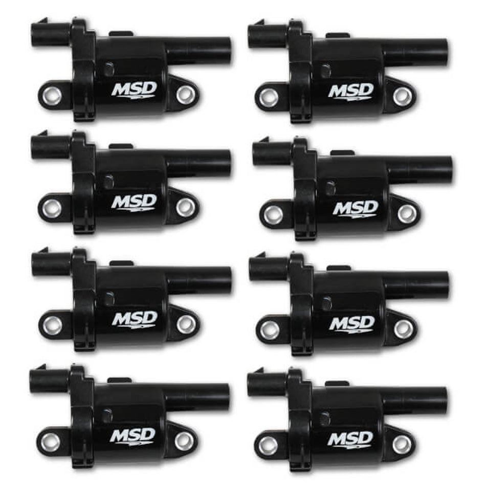 MSD Coil Black Round GM V8 2014-Up 8pk Ignition Coil 826883 product image 1