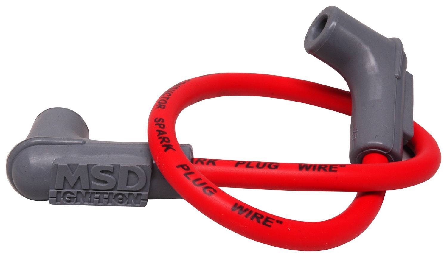 MSD Coil Wire Super Conductor 8.5mm HEI 18in Length W/90 Degree Boot Ends, Red 84059 - Bccx_84059