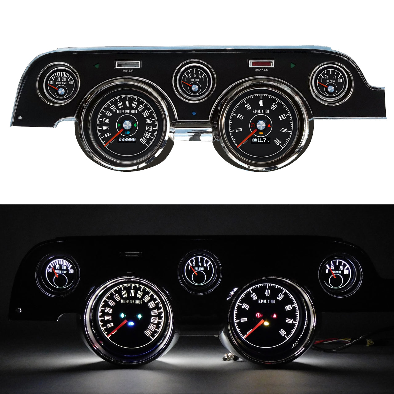 NEW VINTAGE USA 78707-78 M-153 Series Gauge Kit for 1967-68 Ford Mustang