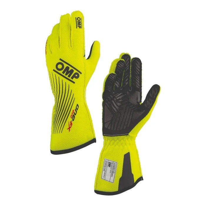 OMP Racing INC IB0-0773-C01-099-L ONE EVO FX GLOVES My2026 FIA 8856-2018 FLUO YELL