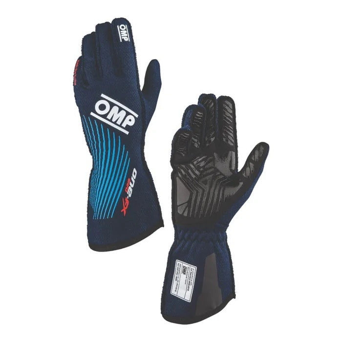OMP Racing INC IB0-0773-C01-244-L ONE EVO FX GLOVES My2026 FIA 8856-2018 NAVY BLUE
