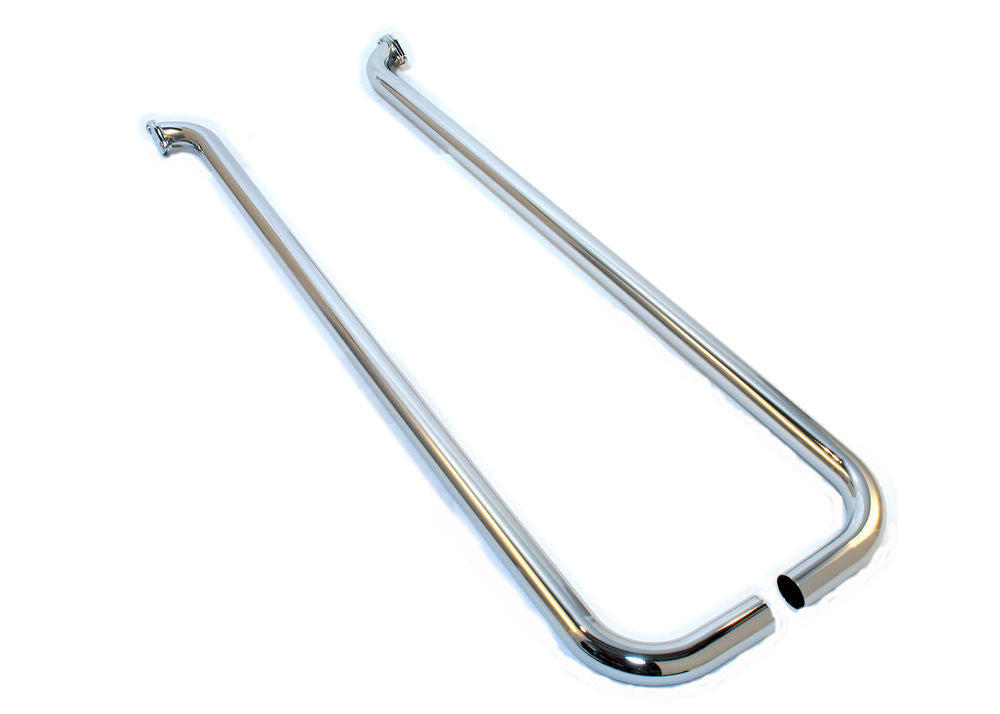 Patriot Exhaust H1283 Single Low Line Lake Pipe Exhaust Side Pipes, 80-Inch, 2-Inch Inlet and Outlet, Chrome Steel Pair