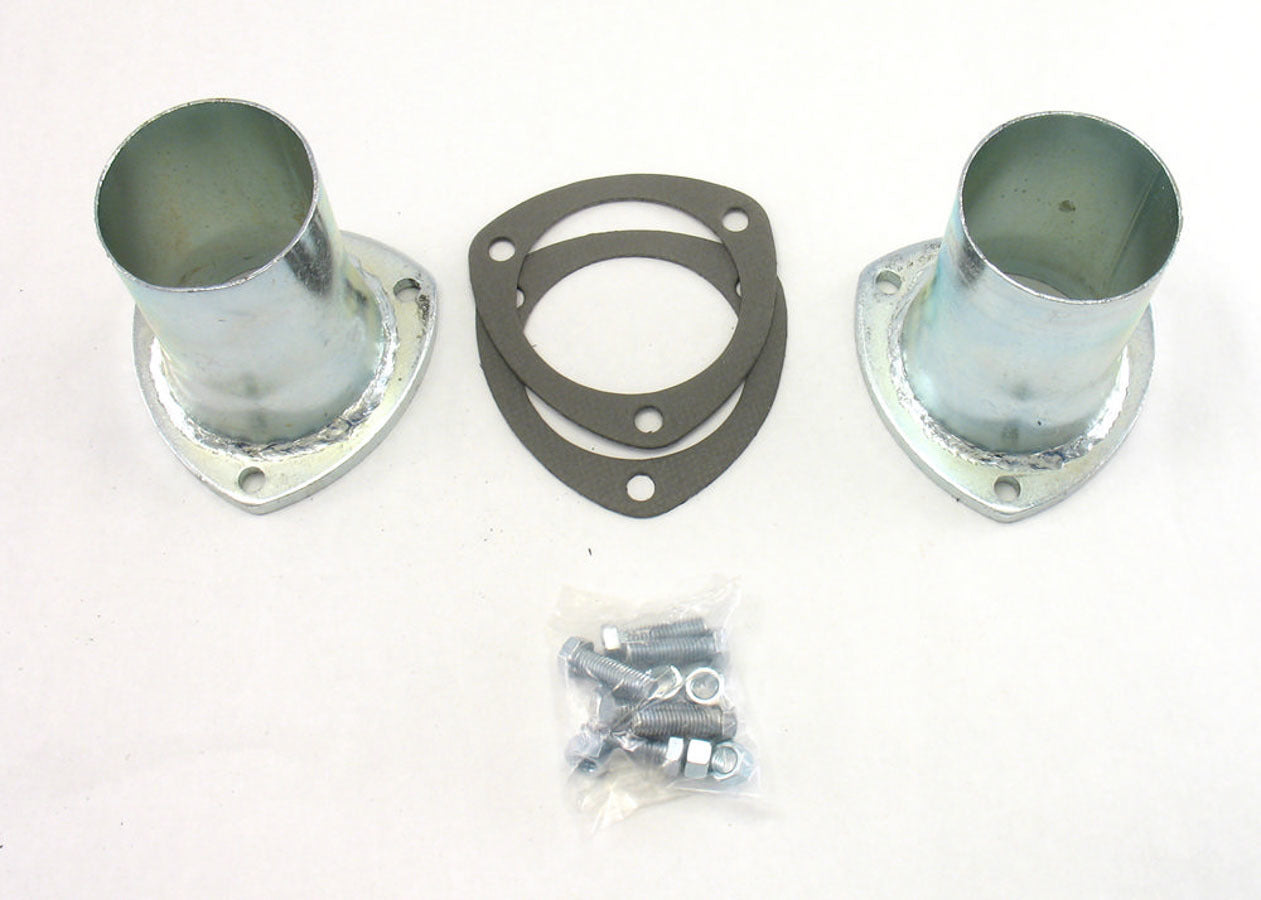 Doug's Headers Collector Reducer - 3.5 in Inlet To 3 in Outlet - 3-Bolt Flange - Steel - Zinc Plated - Pair - H7235
