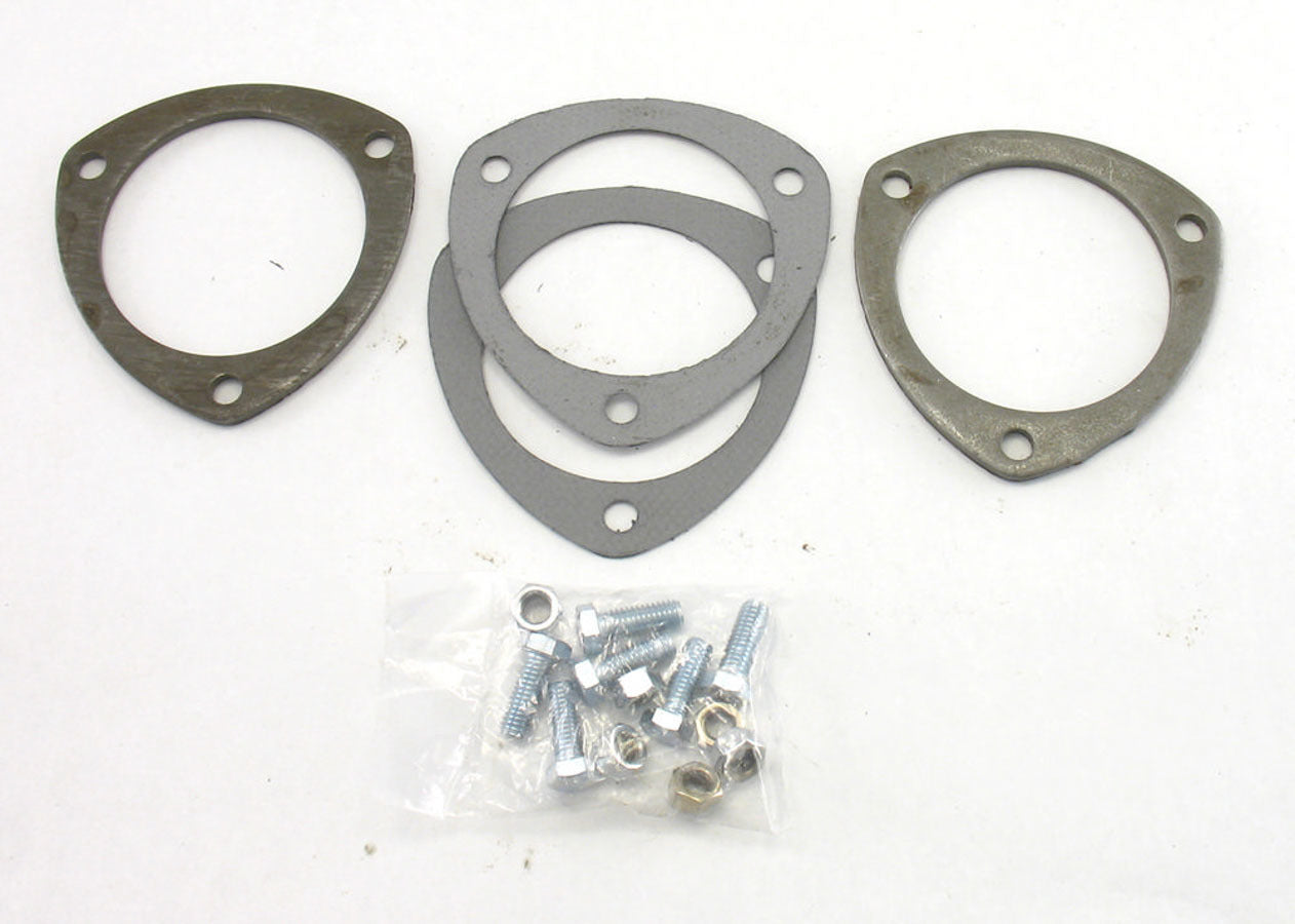 Patriot Exhaust H7261 3-Bolt Collector Flanges, 3.5-Inch Inside Diameter, Steel, Pair