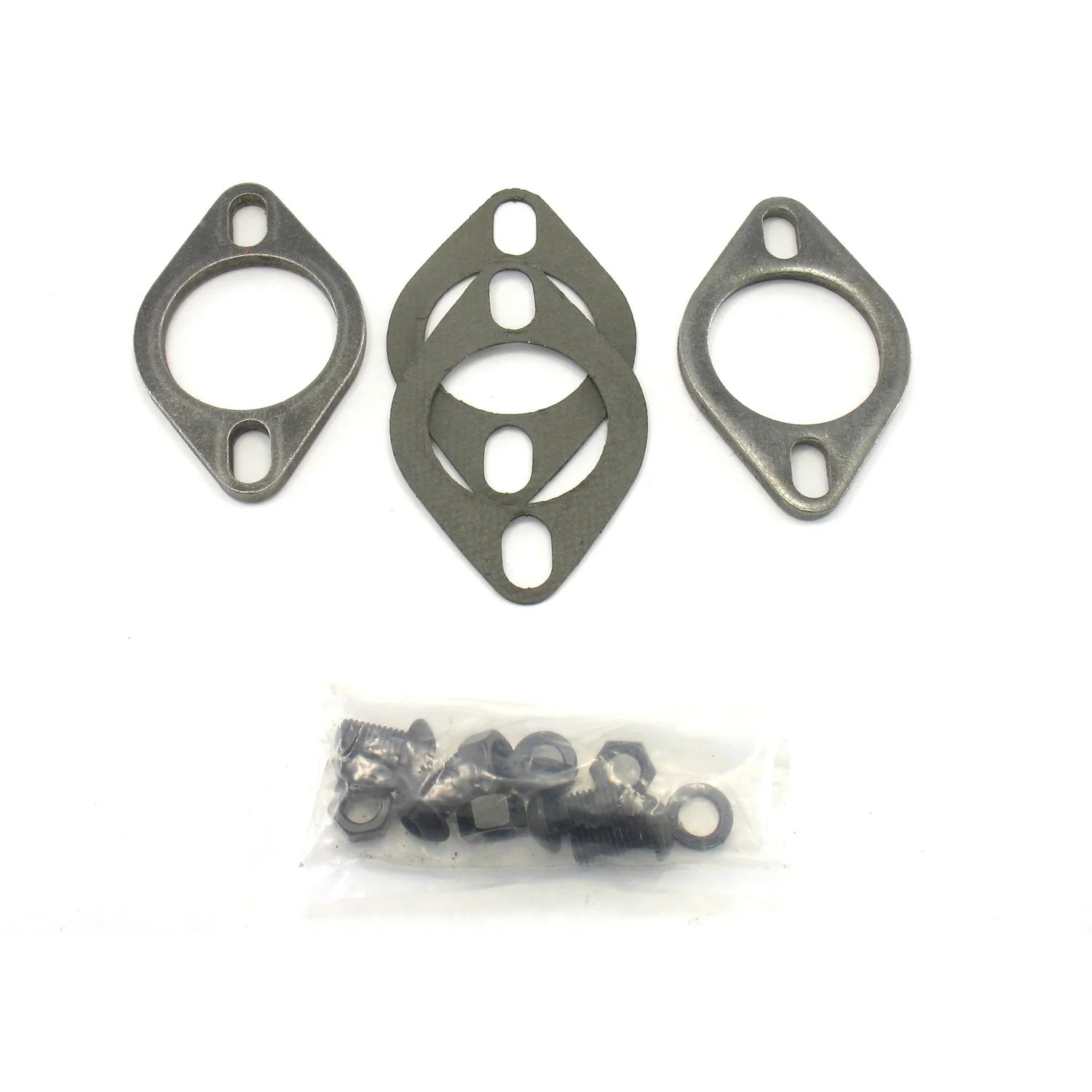 Patriot Exhaust H7265 2-Bolt Collector Flange with Gaskets and Hardware, 2.5-Inch ID, Steel, Pair