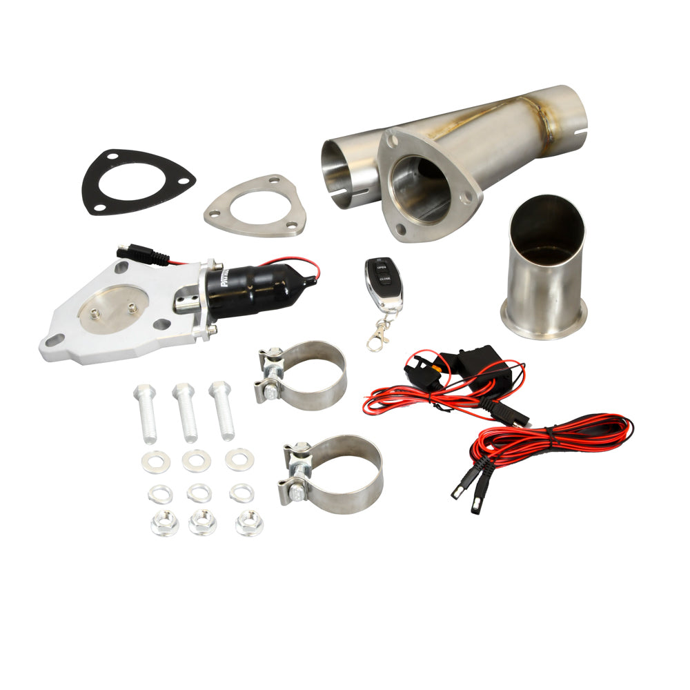 Patriot Exhaust PEC250K-1 2.5-Inch Electric Exhaust Cutout Single System with Remote