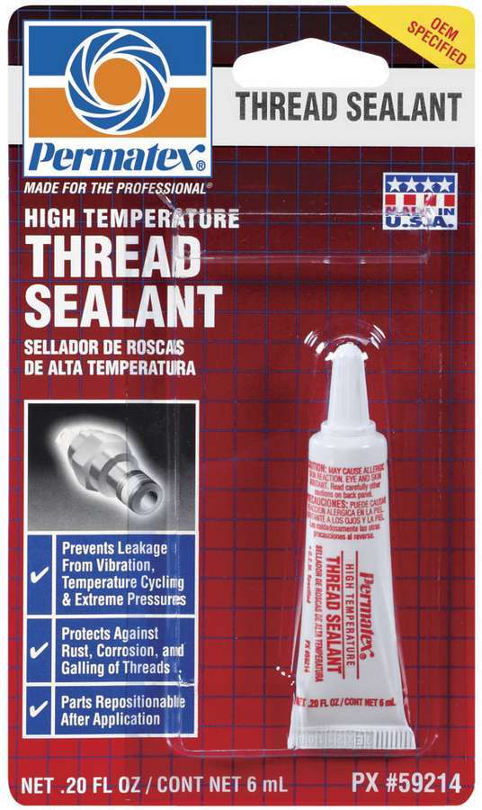 Permatex Thread Sealer - High Temperature Thread Sealant - PTFE Base - 6 ml Tube 59214