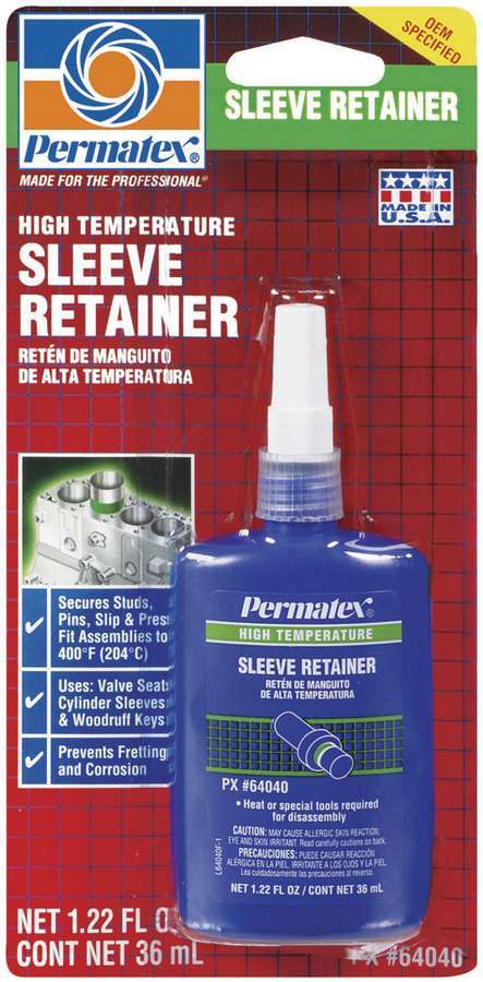 Permatex Thread Locker - High Temperature Sleeve Retainer - 36 ml Bottle 64040