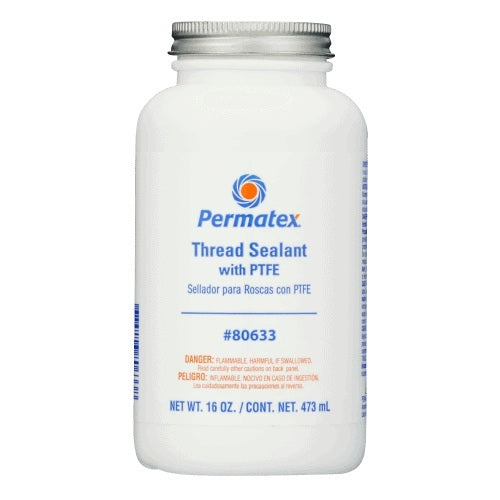 Permatex Thread Sealer - Thread Sealant - PTFE Base - 16 oz Brush Top Can 80633