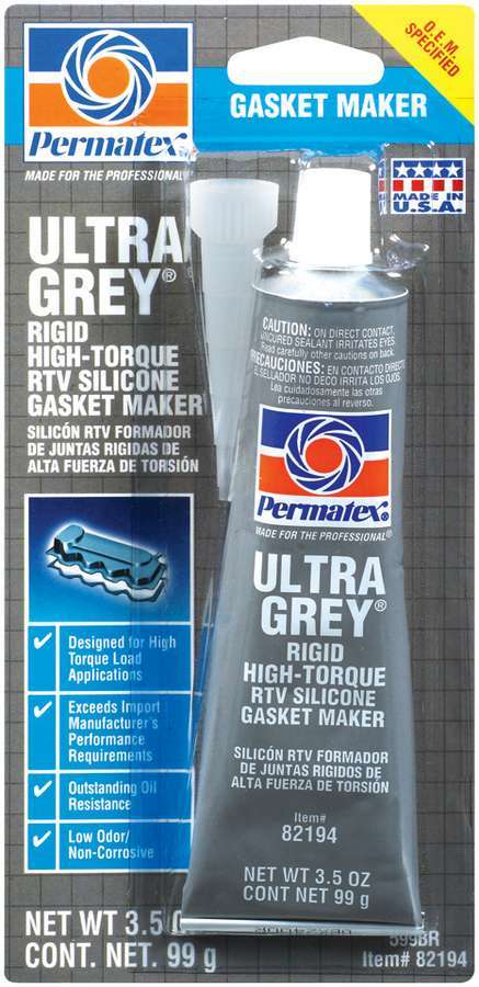 Permatex Sealant - Ultra Gray - Silicone - 3.50 oz Tube 82194